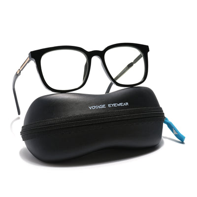 Voyage Veloura Select Shine Black Square Eyeglasses for Men & Women (93395SLMG6164-C2)