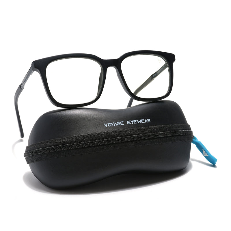 Voyage Veloura Select Matt Black Square Eyeglasses for Men & Women (93396SLMG6169-C1)