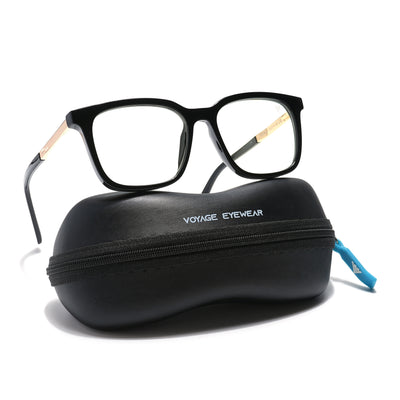 Voyage Veloura Select Shine Black Square Eyeglasses for Men & Women (93396SLMG6171-C3)