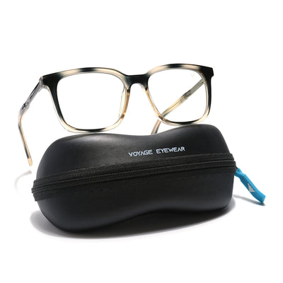 Voyage Veloura Select Black & Light Golden Square Eyeglasses for Men & Women (93396SLMG6172-C4)