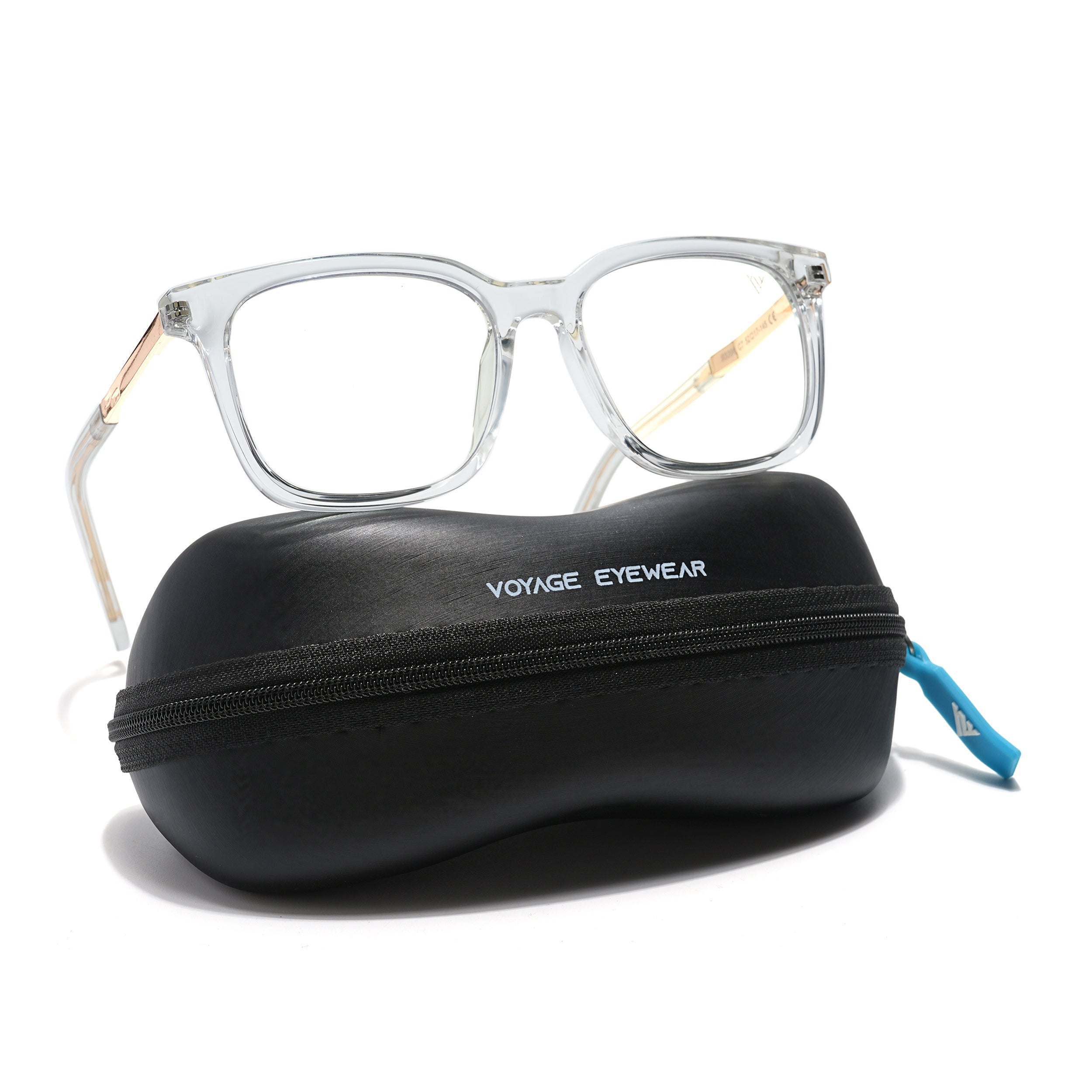 Voyage Veloura Select Transparent Square Eyeglasses for Men & Women (93396SLMG6173-C5)