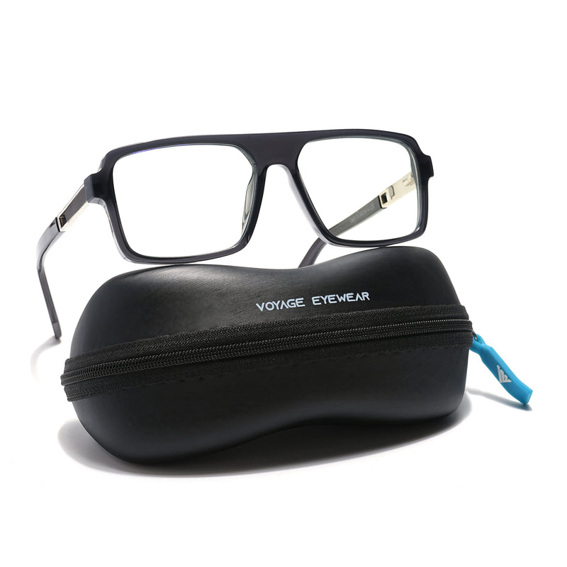 Voyage Veloura Select Shine Black Square Eyeglasses for Men & Women (93503SLMG6175-C1)