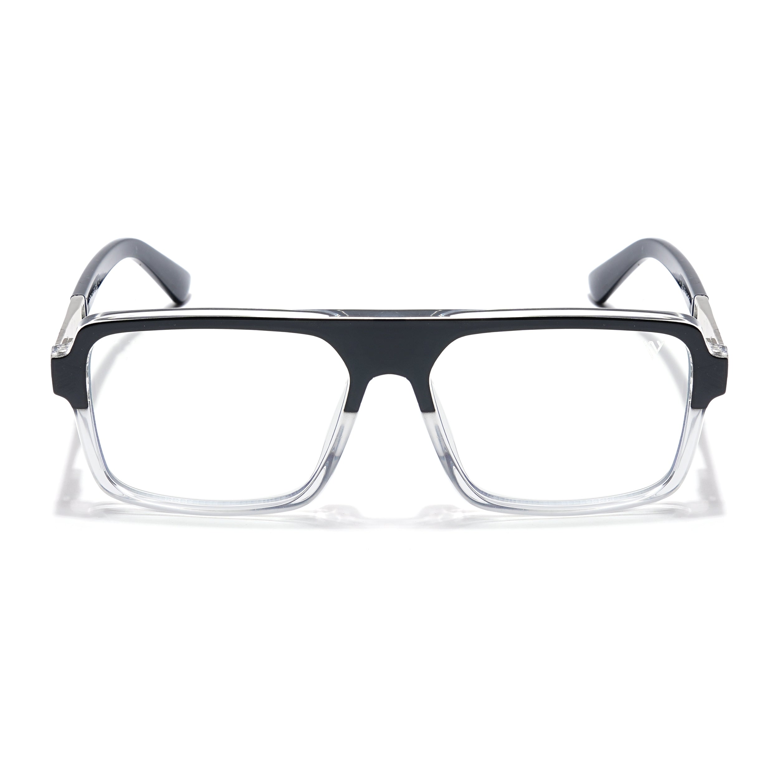 Voyage Veloura Select Black & Transparent Square Eyeglasses for Men & Women (93503SLMG6178-C4)