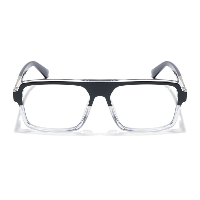 Voyage Veloura Select Black & Transparent Square Eyeglasses for Men & Women (93503SLMG6178-C4)