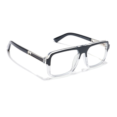 Voyage Veloura Select Black & Transparent Square Eyeglasses for Men & Women (93503SLMG6178-C4)