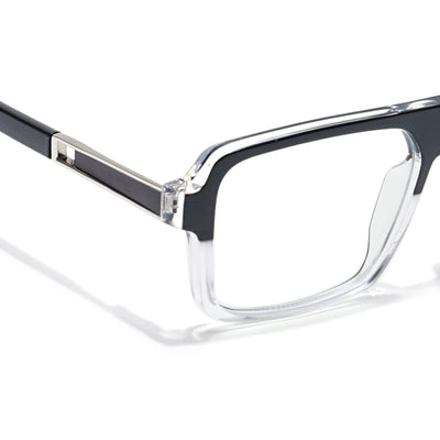 Voyage Veloura Select Black & Transparent Square Eyeglasses for Men & Women (93503SLMG6178-C4)