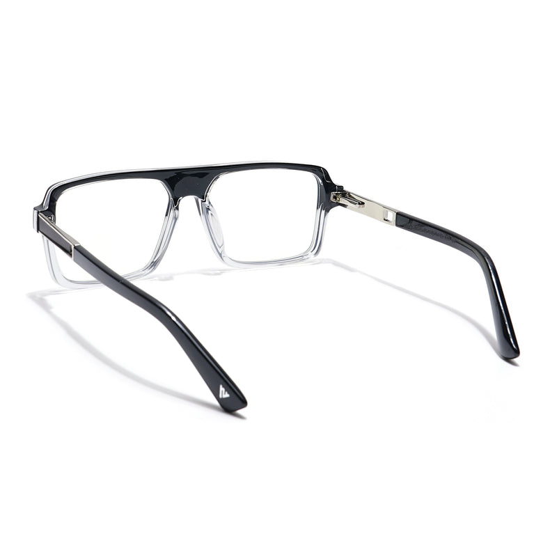 Voyage Veloura Select Black & Transparent Square Eyeglasses for Men & Women (93503SLMG6178-C4)