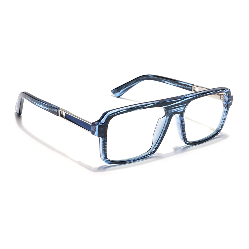 Voyage Veloura Select Blue Square Eyeglasses for Men & Women (93503SLMG6179-C5)