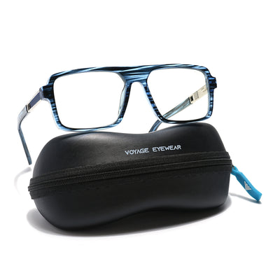 Voyage Veloura Select Blue Square Eyeglasses for Men & Women (93503SLMG6179-C5)