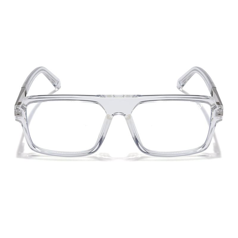 Voyage Veloura Select Transparent Square Eyeglasses for Men & Women (93503SLMG6180-C6)