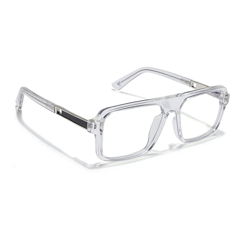 Voyage Veloura Select Transparent Square Eyeglasses for Men & Women (93503SLMG6180-C6)