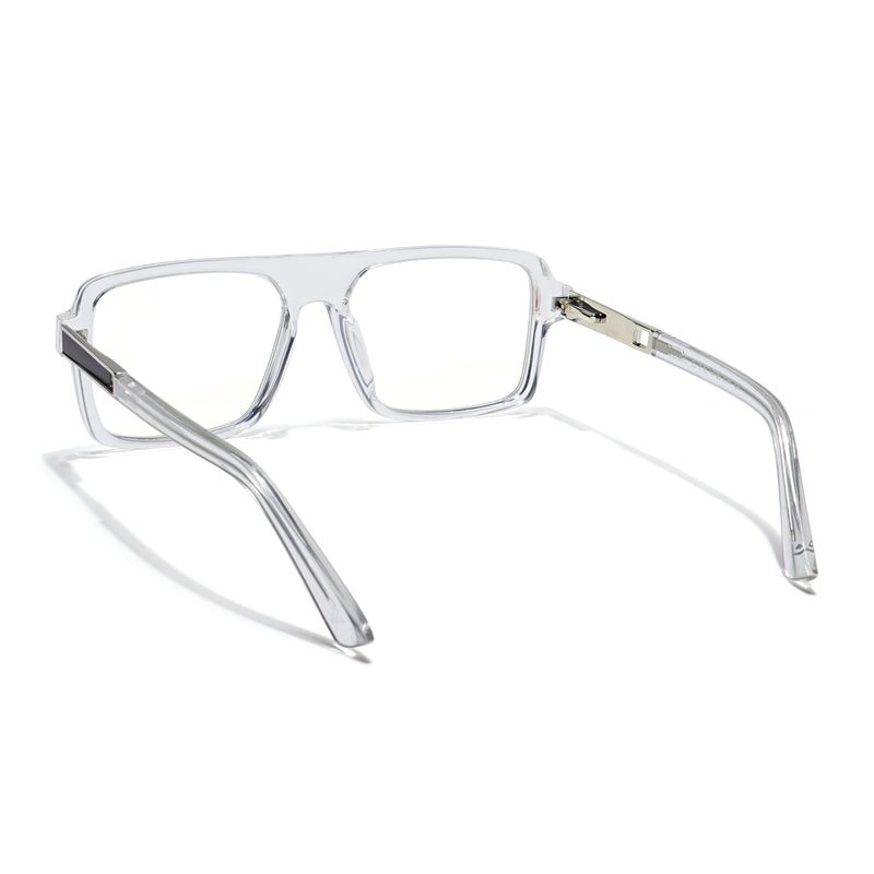 Voyage Veloura Select Transparent Square Eyeglasses for Men & Women (93503SLMG6180-C6)