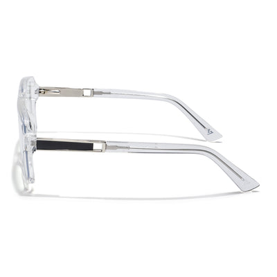 Voyage Veloura Select Transparent Square Eyeglasses for Men & Women (93503SLMG6180-C6)