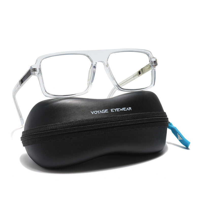 Voyage Veloura Select Transparent Square Eyeglasses for Men & Women (93503SLMG6180-C6)