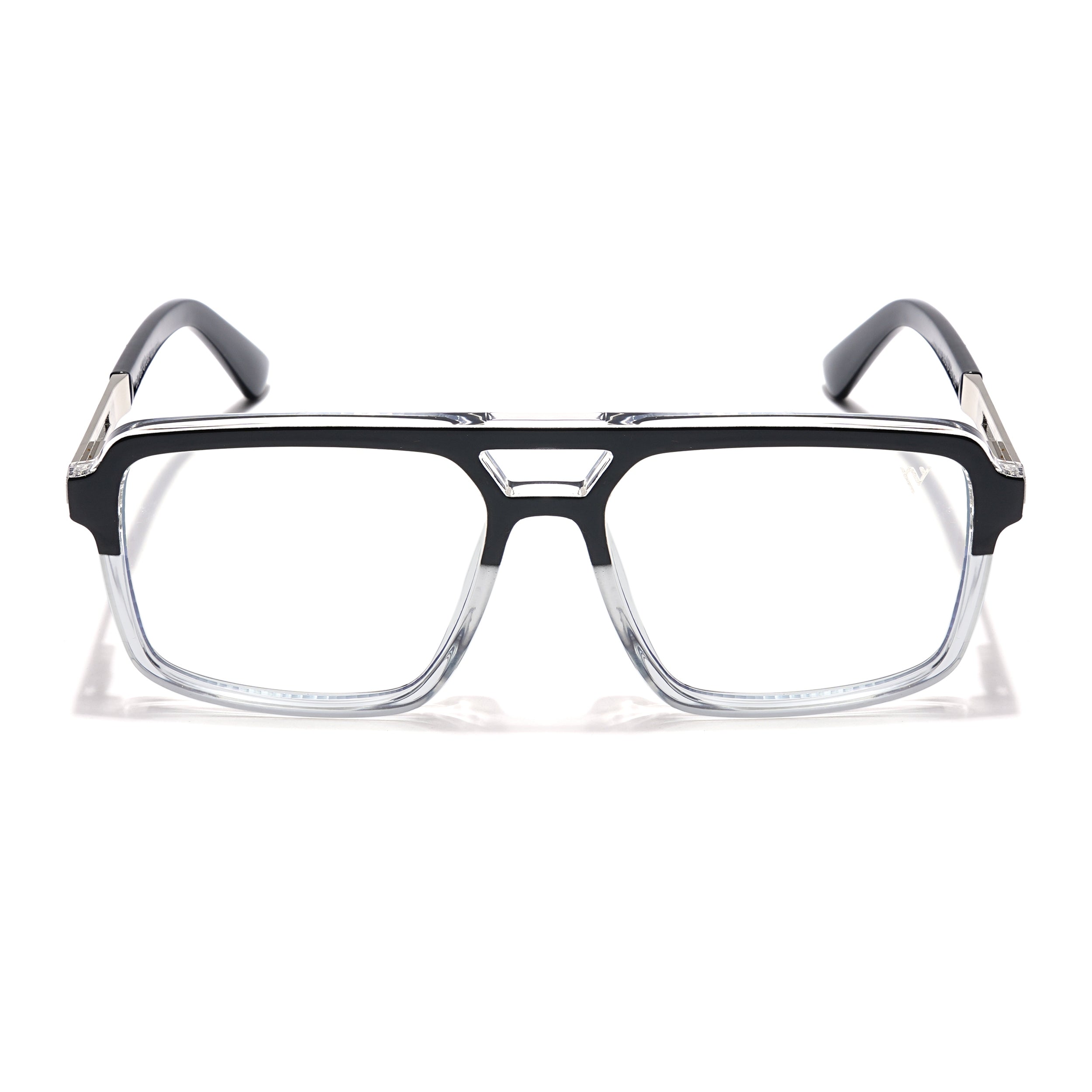 Voyage Veloura Select Black & Transparent Wayfarer Eyeglasses for Men & Women (93519SLMG6182-C2)