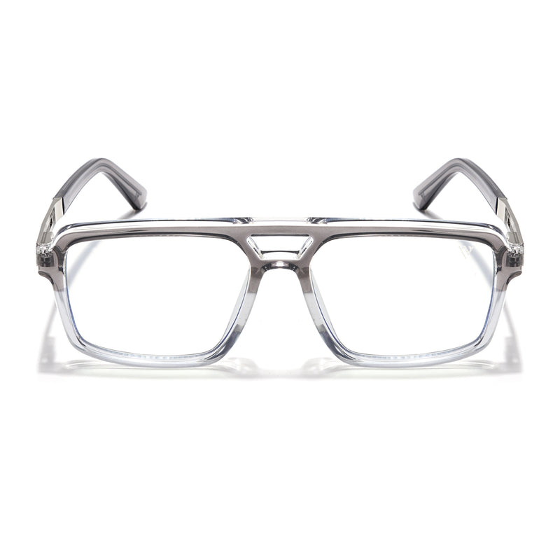 Voyage Veloura Select Silver & Transparent Wayfarer Eyeglasses for Men & Women (93519SLMG6183-C3)