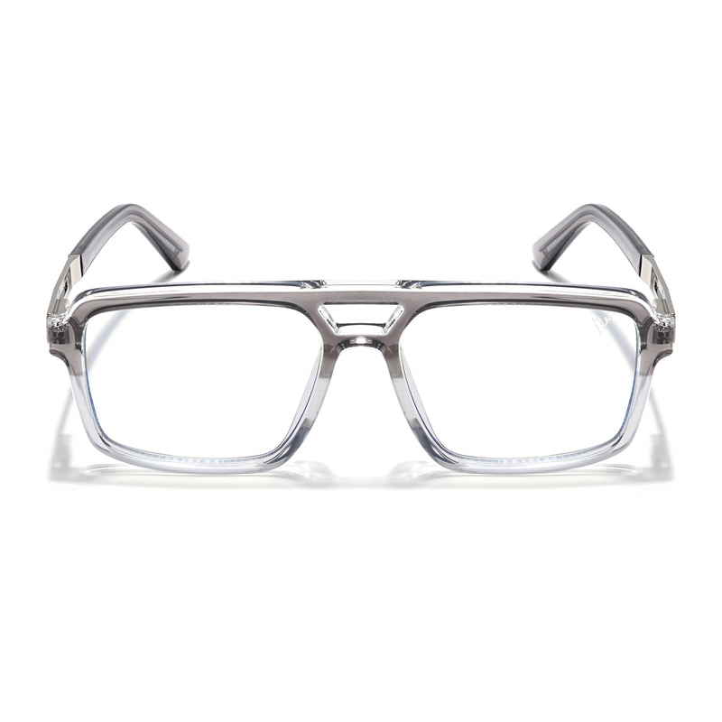 Voyage Veloura Select Silver & Transparent Wayfarer Eyeglasses for Men & Women (93519SLMG6183-C3)