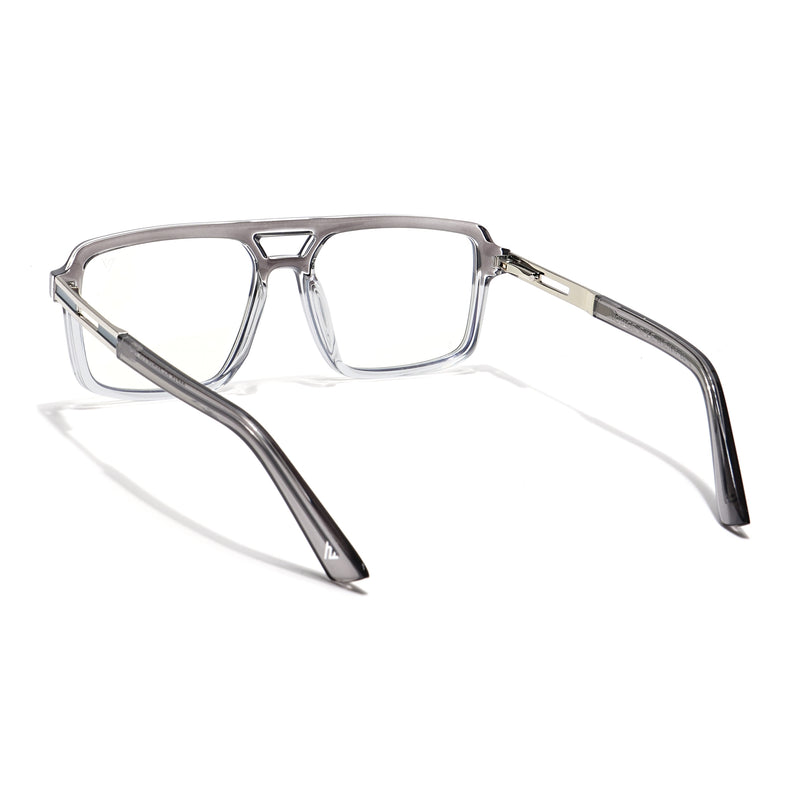 Voyage Veloura Select Silver & Transparent Wayfarer Eyeglasses for Men & Women (93519SLMG6183-C3)