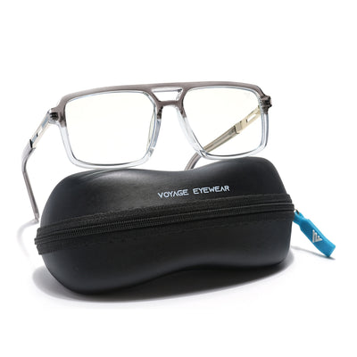 Voyage Veloura Select Silver & Transparent Wayfarer Eyeglasses for Men & Women (93519SLMG6183-C3)