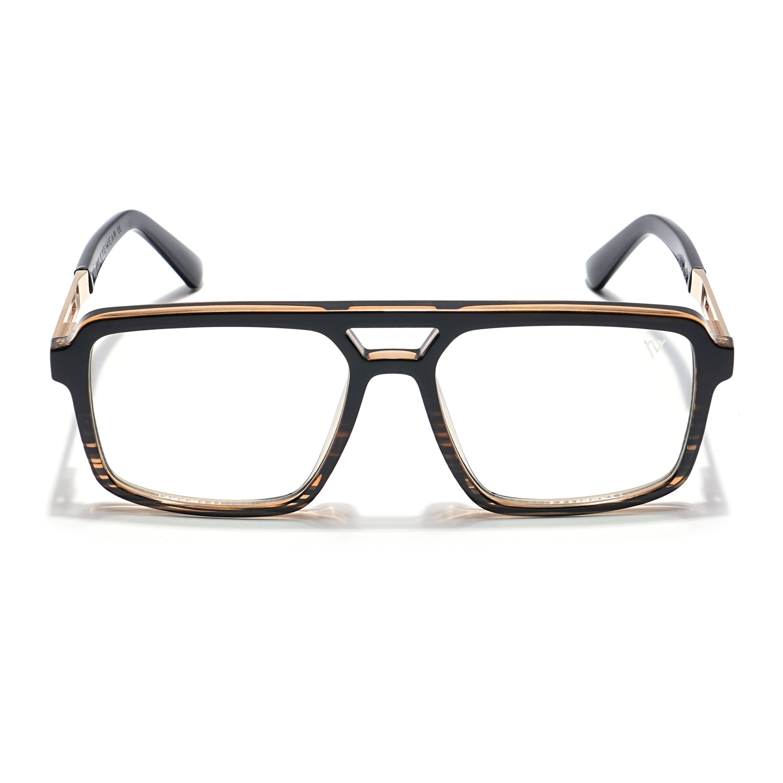 Voyage Veloura Select Black & Brown Wayfarer Eyeglasses for Men & Women (93519SLMG6184-C4)