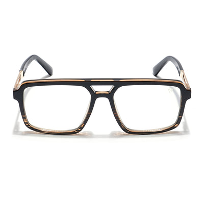 Voyage Veloura Select Black & Brown Wayfarer Eyeglasses for Men & Women (93519SLMG6184-C4)