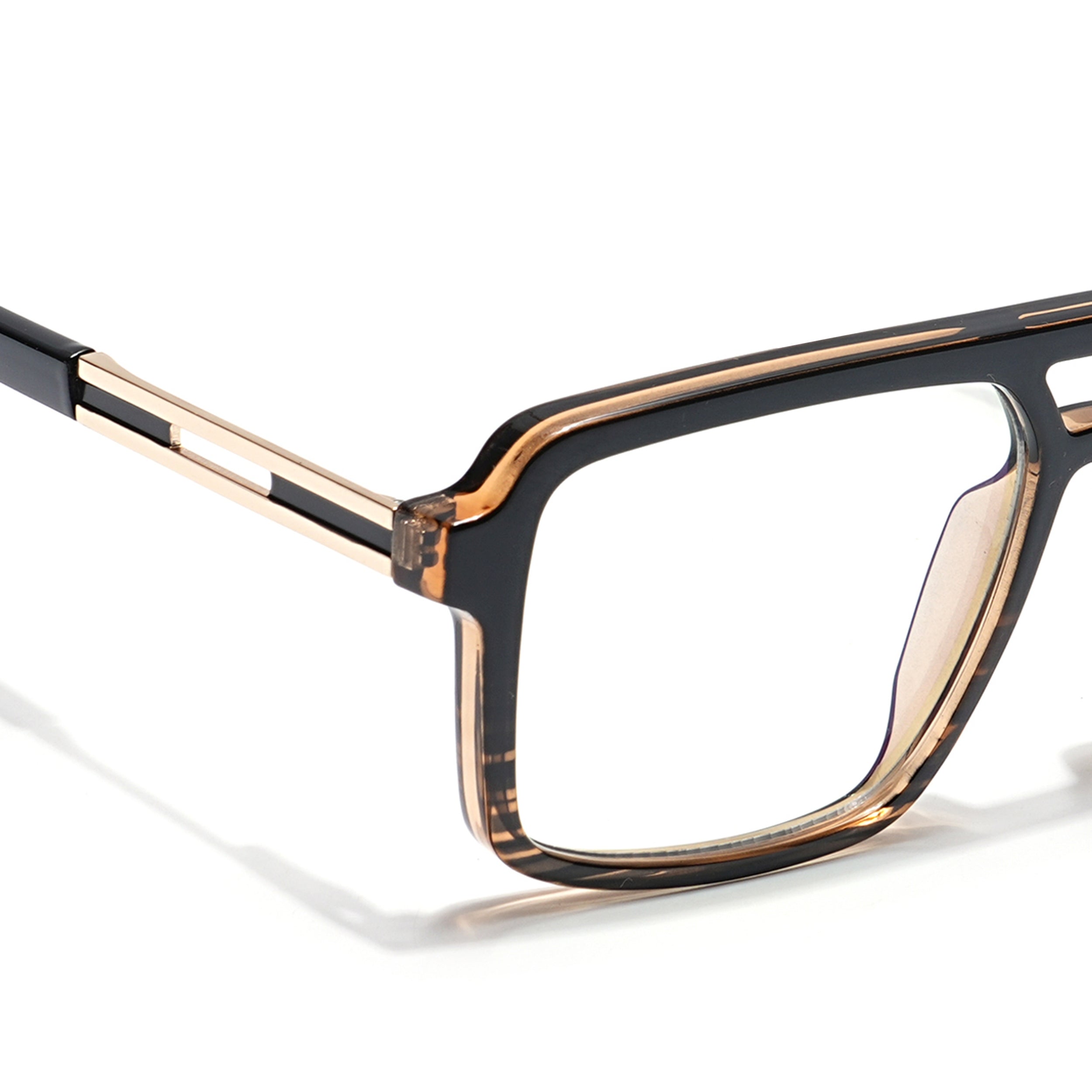 Voyage Veloura Select Black & Brown Wayfarer Eyeglasses for Men & Women (93519SLMG6184-C4)