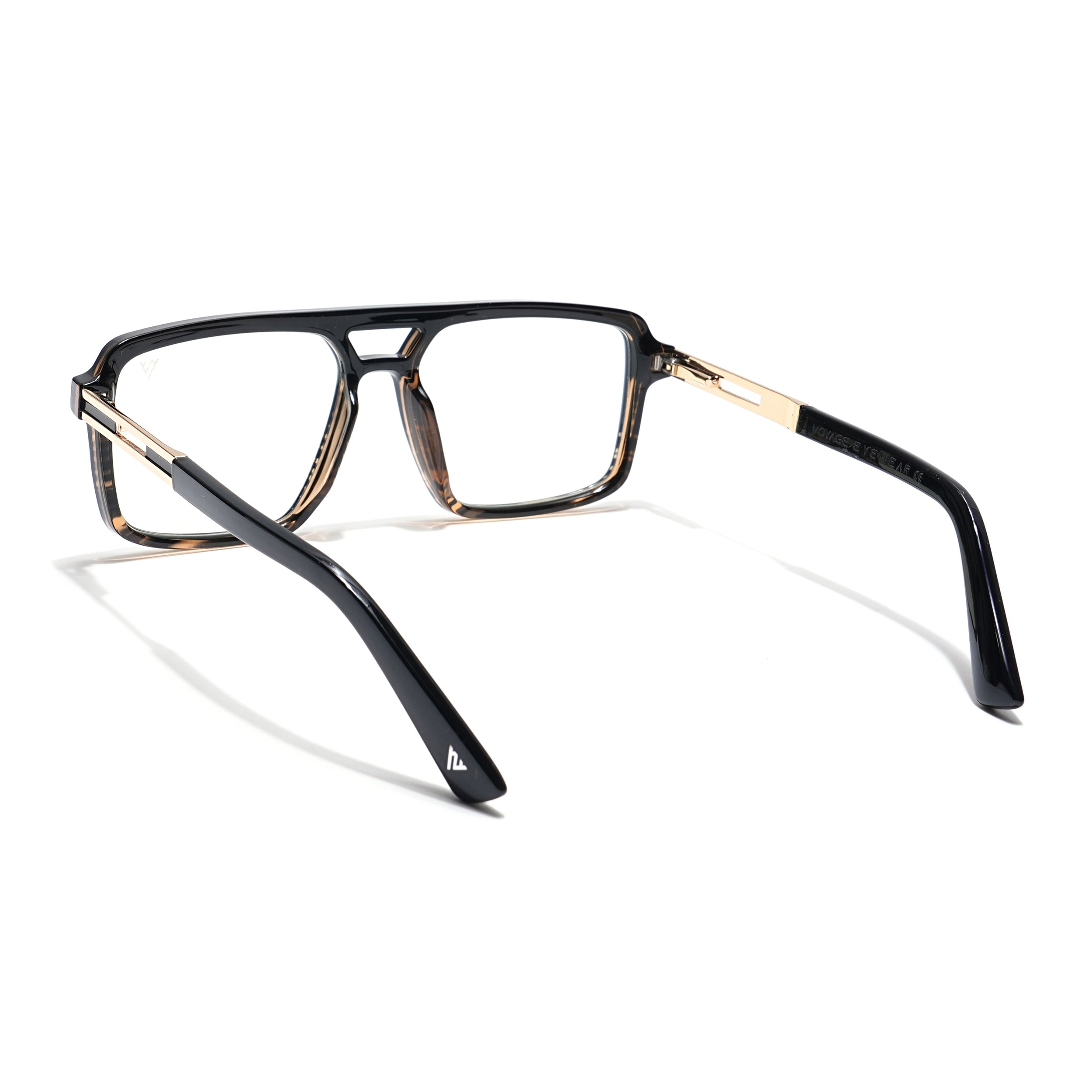 Voyage Veloura Select Black & Brown Wayfarer Eyeglasses for Men & Women (93519SLMG6184-C4)