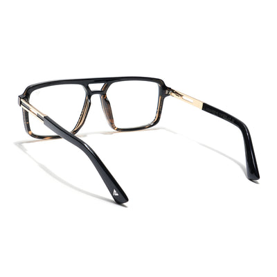 Voyage Veloura Select Black & Brown Wayfarer Eyeglasses for Men & Women (93519SLMG6184-C4)