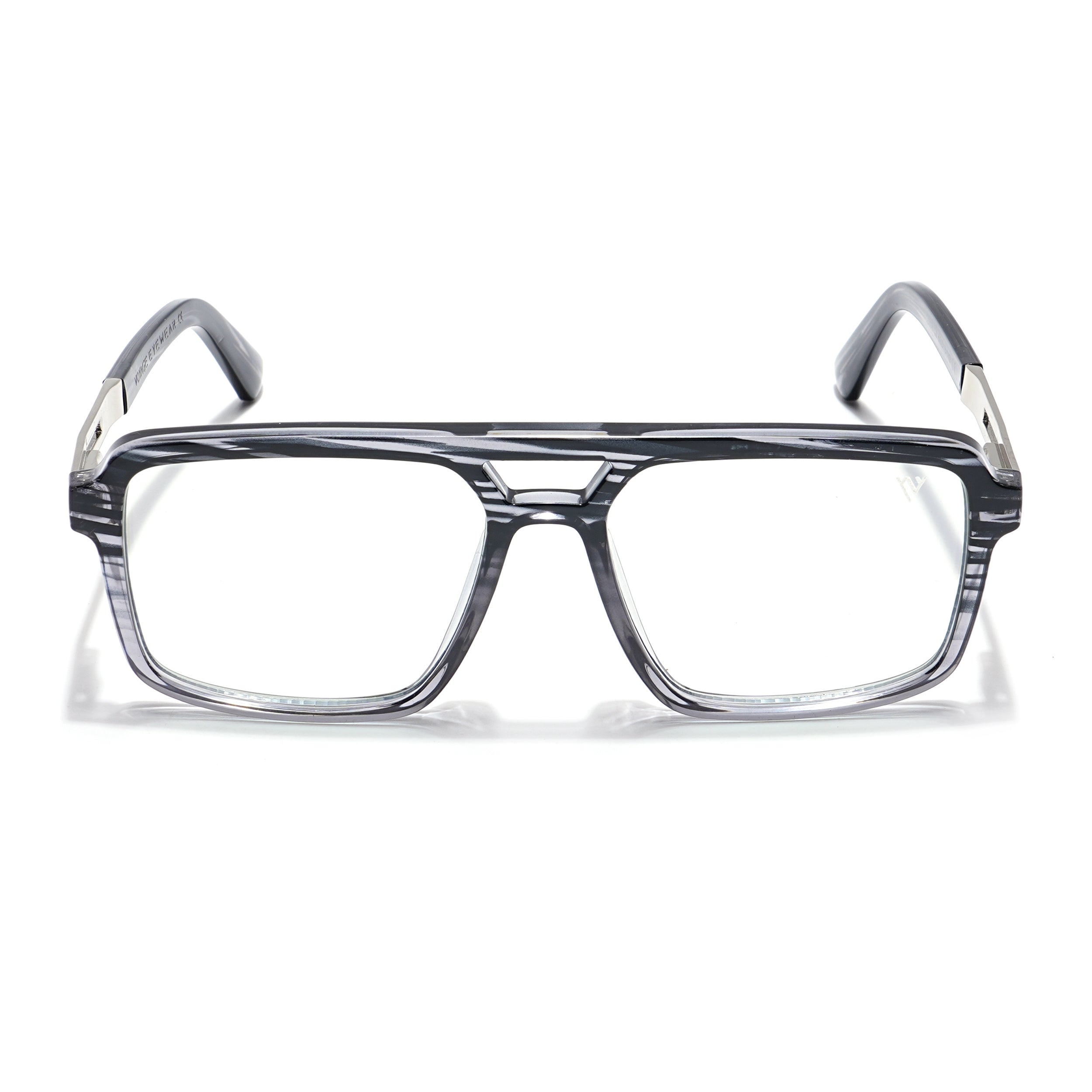 Voyage Veloura Select Black & Grey Wayfarer Eyeglasses for Men & Women (93519SLMG6185-C5)