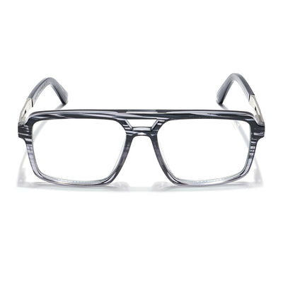 Voyage Veloura Select Black & Grey Wayfarer Eyeglasses for Men & Women (93519SLMG6185-C5)