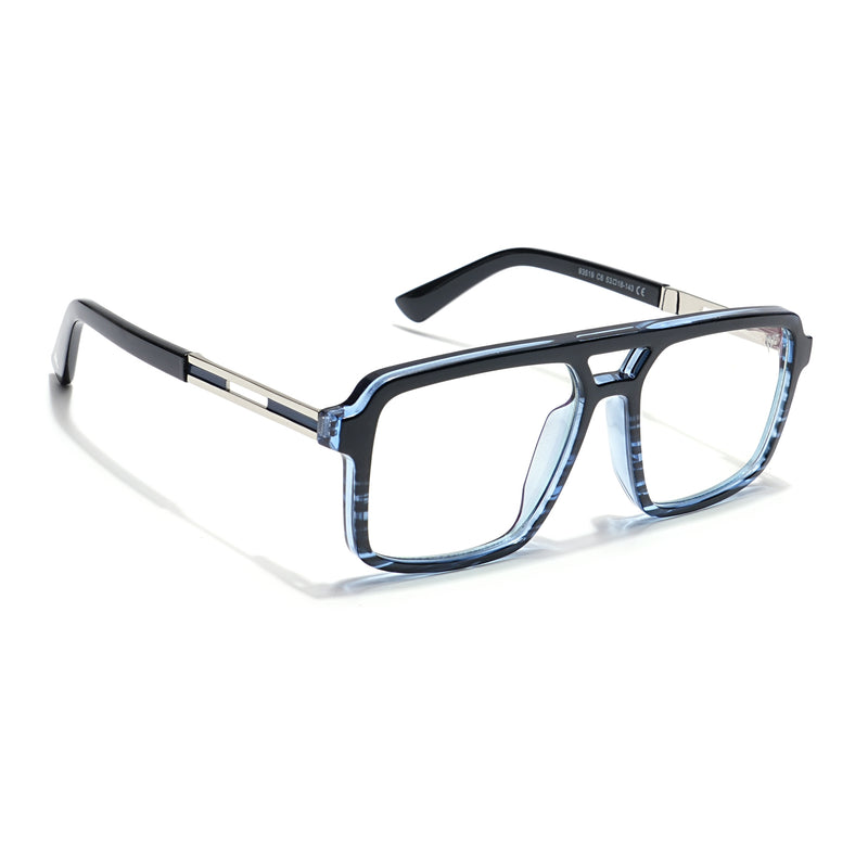 Voyage Veloura Select Black & Blue Wayfarer Eyeglasses for Men & Women (93519SLMG6186-C6)