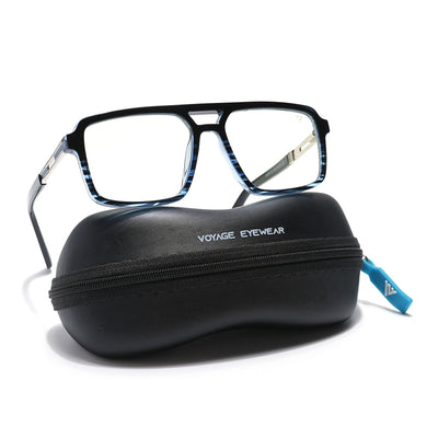 Voyage Veloura Select Black & Blue Wayfarer Eyeglasses for Men & Women (93519SLMG6186-C6)