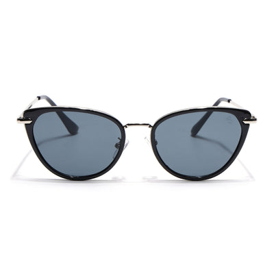 Eyejack Black & Silver Cateye Sunglasses for Women (9429CL1098)