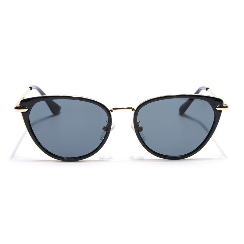 Eyejack Black & Golden Cateye Sunglasses for Women (9429CL1099)