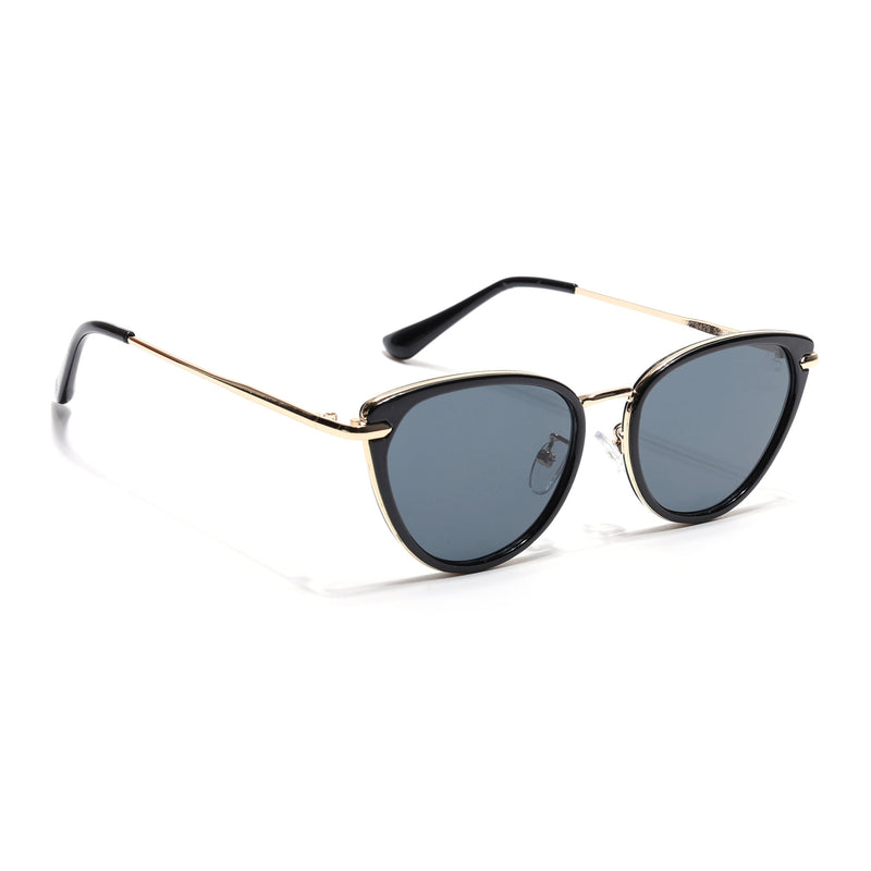 Eyejack Black & Golden Cateye Sunglasses for Women (9429CL1099)