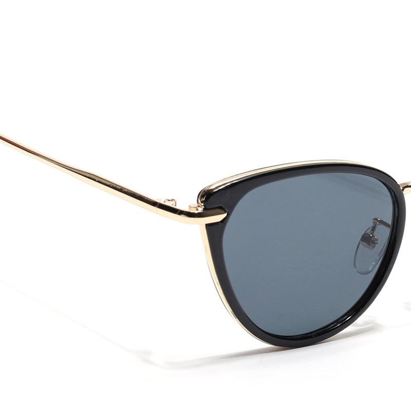 Eyejack Black & Golden Cateye Sunglasses for Women (9429CL1099)