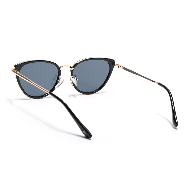 Eyejack Black & Golden Cateye Sunglasses for Women (9429CL1099)