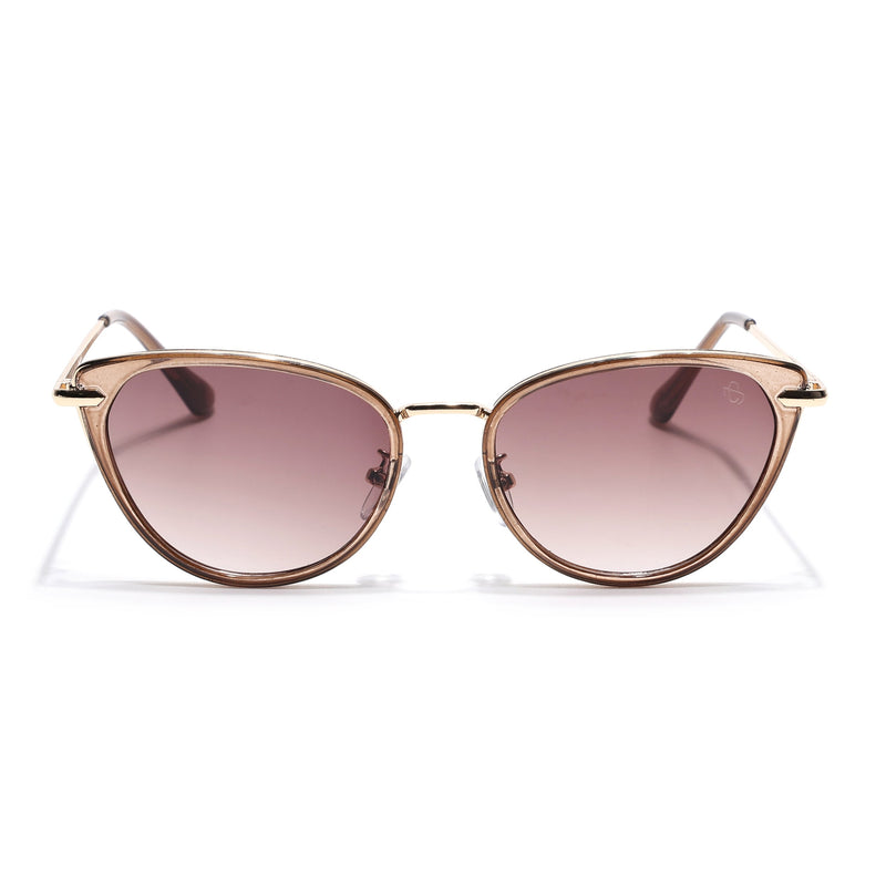 Eyejack Brown & Golden Cateye Sunglasses for Women (9429CL1100)