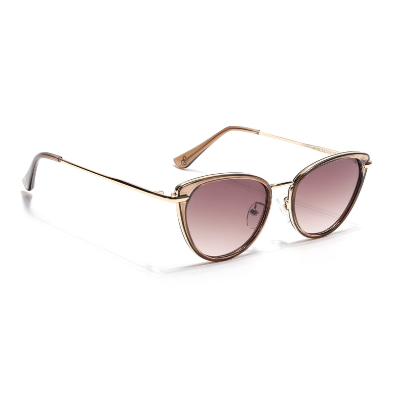 Eyejack Brown & Golden Cateye Sunglasses for Women (9429CL1100)