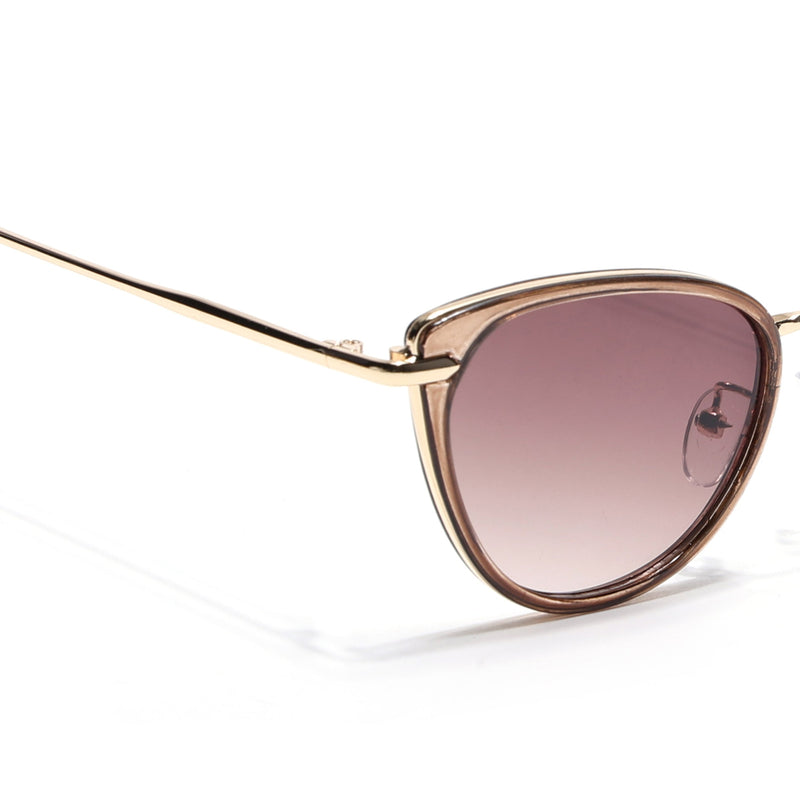Eyejack Brown & Golden Cateye Sunglasses for Women (9429CL1100)