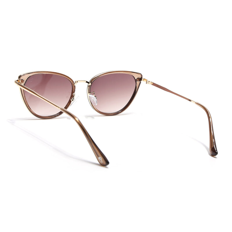 Eyejack Brown & Golden Cateye Sunglasses for Women (9429CL1100)