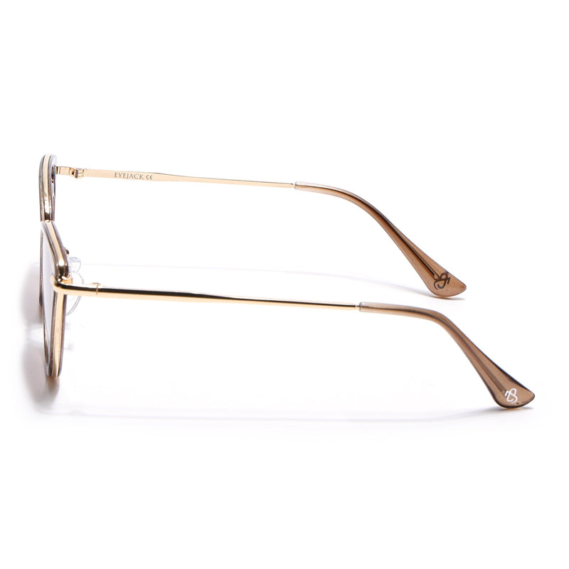 Eyejack Brown & Golden Cateye Sunglasses for Women (9429CL1100)