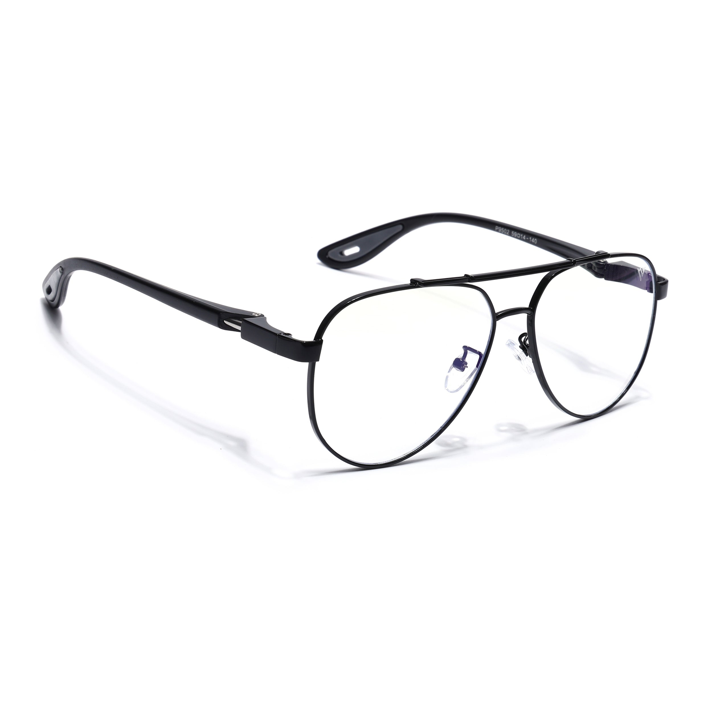 Voyage Black Aviator Eyeglasses for Men & Women (9502FMG7159-C1)