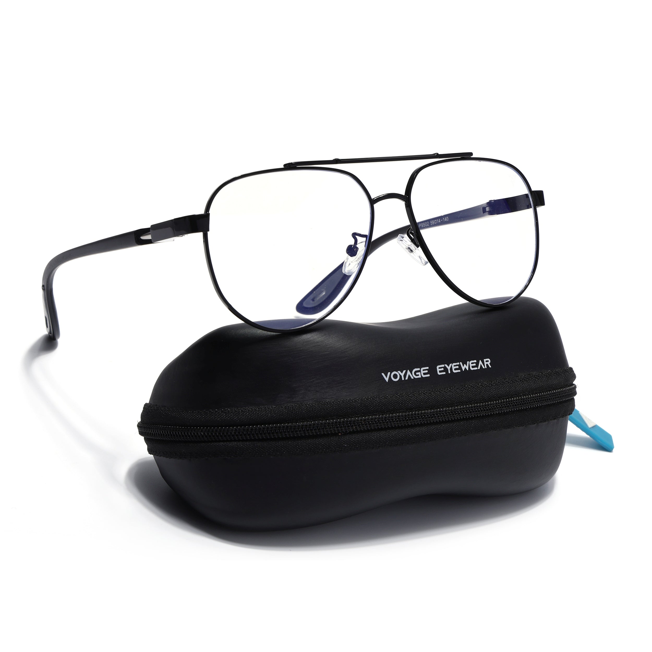 Voyage Black Aviator Eyeglasses for Men & Women (9502FMG7159-C1)