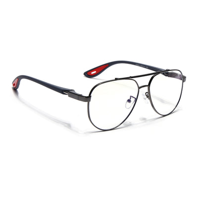 Voyage Grey Aviator Eyeglasses for Men & Women (9502FMG7160-C2)