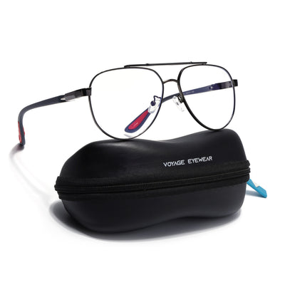 Voyage Grey Aviator Eyeglasses for Men & Women (9502FMG7160-C2)