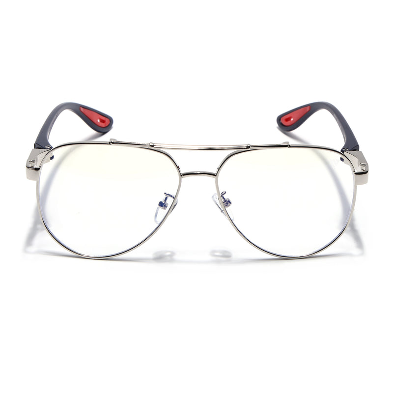 Voyage Silver Aviator Eyeglasses for Men & Women (9502FMG7161-C3)