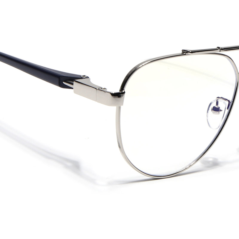 Voyage Silver Aviator Eyeglasses for Men & Women (9502FMG7161-C3)