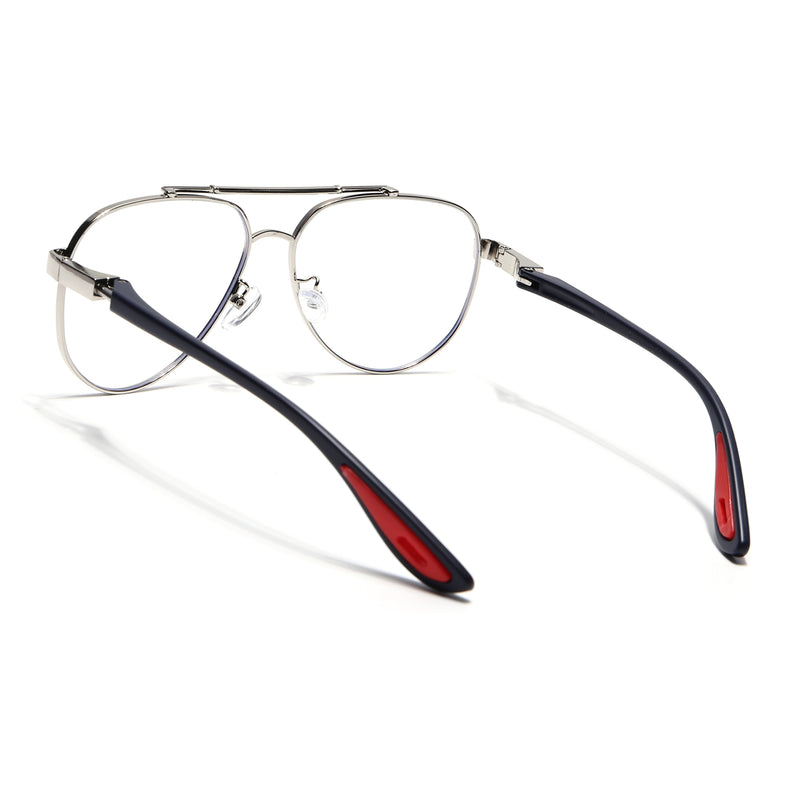 Voyage Silver Aviator Eyeglasses for Men & Women (9502FMG7161-C3)