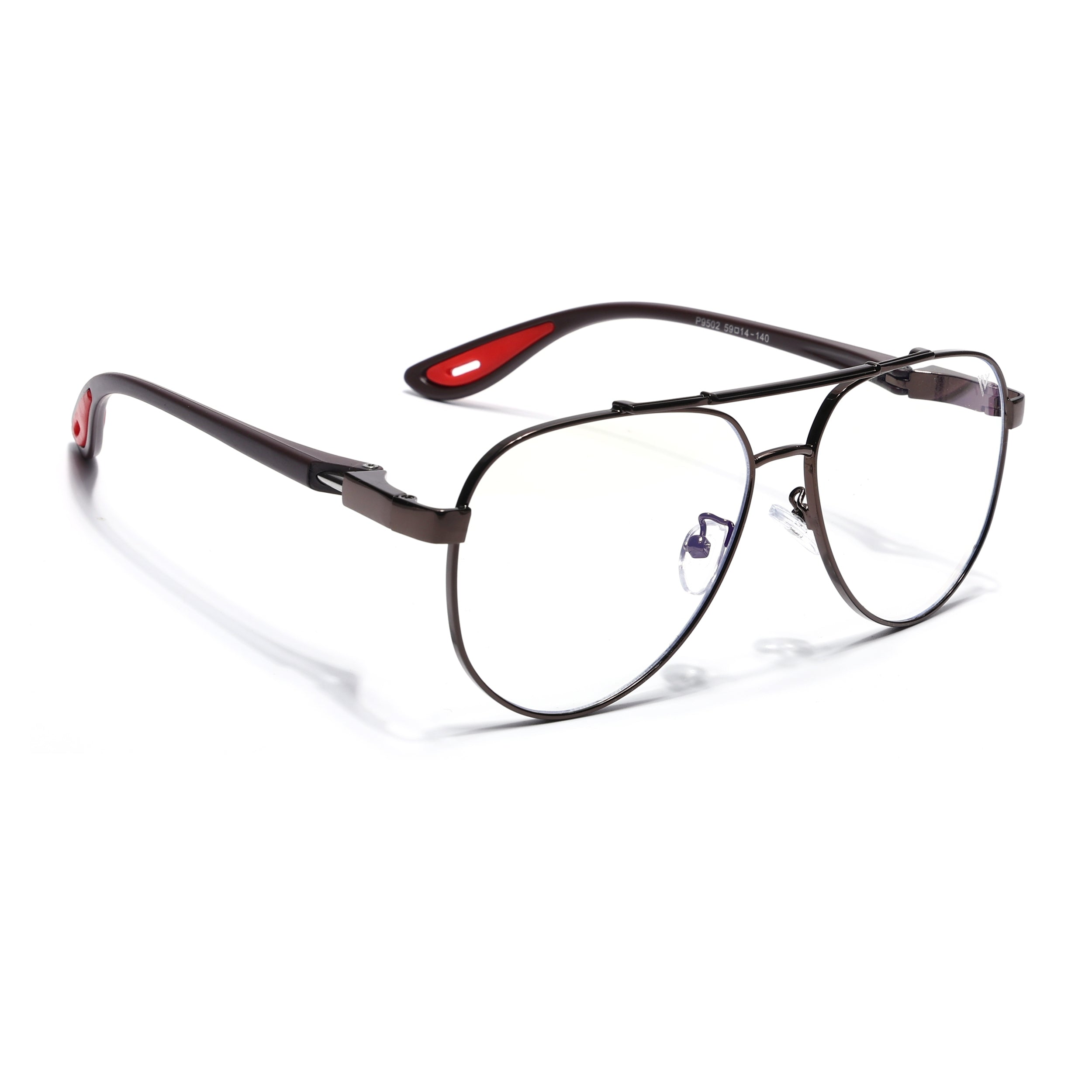 Voyage Brown Aviator Eyeglasses for Men & Women (9502FMG7162-C4)